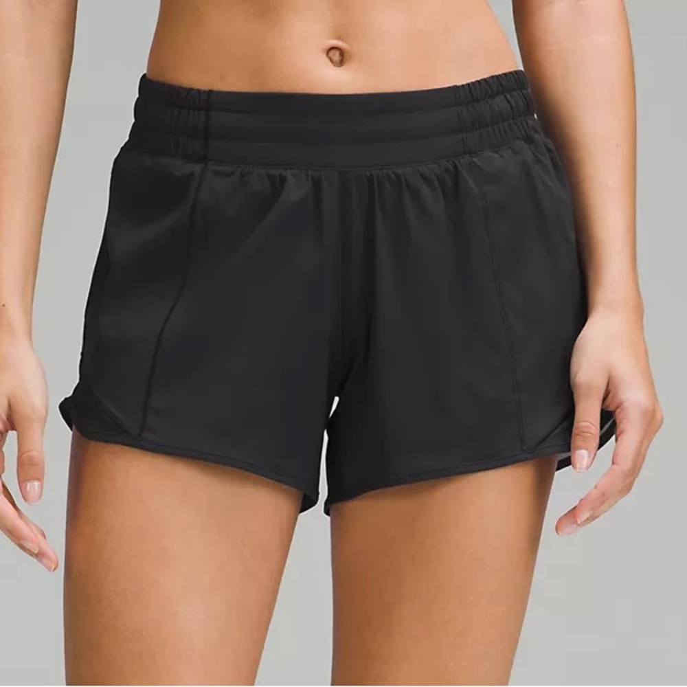 Lululemon Athletica Black Women's Hotty High Rise Shorts Lined 4”